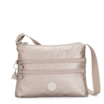 Kipling Alvar Metallic Crossbody Bags Silver | USA-67URBY