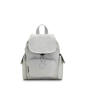 Kipling City Pack Mini Classic Metallic Backpacks Silver | USA-74GMRB