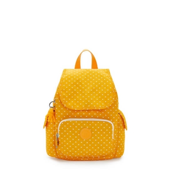 Kipling City Pack Mini Printed Backpacks Yellow | USA-10NRDJ