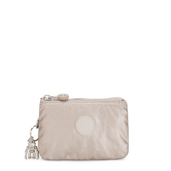 Kipling Creativity Small Metallic Pouches Beige | USA-13TBPF