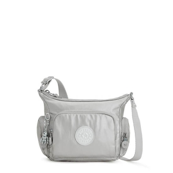 Kipling Gabbie Mini Metallic Crossbody Bags Silver | USA-67AQYT