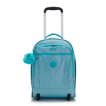 Kipling Gaze Large Metallic Rolling Backpacks Turquoise | USA-52LQCY