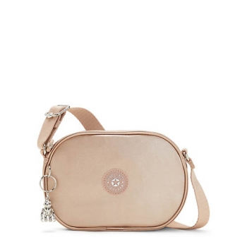 Kipling Gema Metallic Crossbody Bags Gold Metal | USA-63XPKG