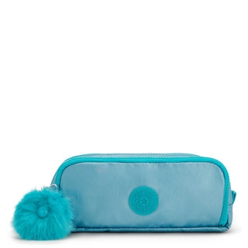 Kipling Gitroy Metallic Pencil Case Pouches Beige Turquoise | USA-02NUDT