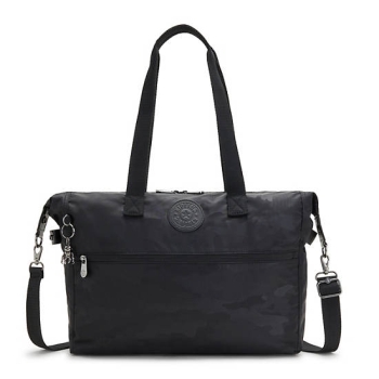 Kipling Ilia Tote Bags Black Camo | USA-37VRWP