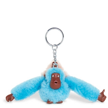 Kipling Mom And Baby Classic Monkey Keychains Blue | USA-67ORUX