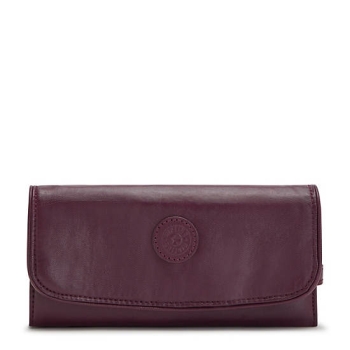 Kipling Money Land Metallic Snap Wallets Burgundy | USA-41LJRK