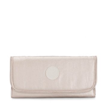 Kipling Money Land Metallic Snap Wallets Beige | USA-78VTGM