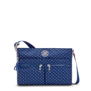 Kipling New Angie Printed Crossbody Bags Blue | USA-46AWKP