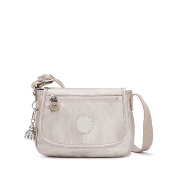 Kipling Sabian Metallic Crossbody Mini Bags Beige | USA-84KIBT