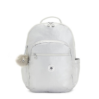 Kipling Seoul Extra Large Metallic 17" Laptop Backpacks Beige | USA-50DPWQ