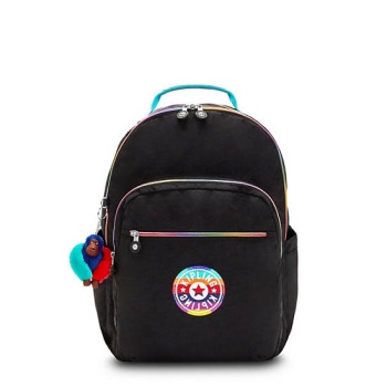 Kipling Seoul Large Fashion 15" Laptop Backpacks Black Multicolor | USA-45ETGQ