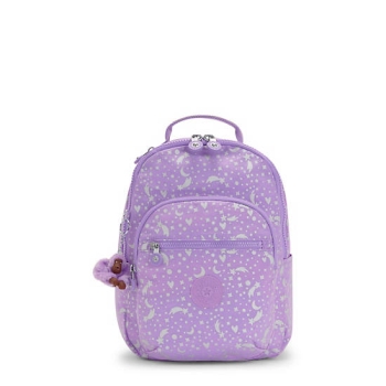 Kipling Seoul Small Printed Tablet Backpacks Purple | USA-60GOKE