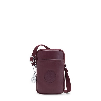 Kipling Tally Metallic Phone Bags Burgundy | USA-80SOFE