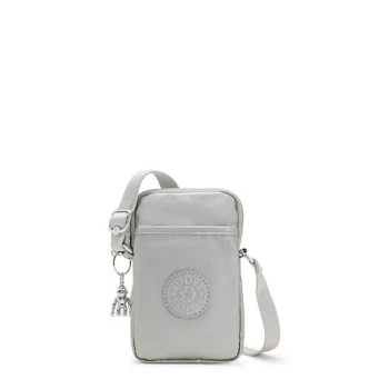 Kipling Tally Metallic Phone Bags Silver | USA-65HFES