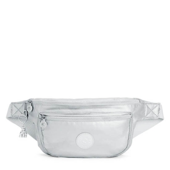 Kipling Yasemina Extra Large Metallic Waist Pack Pouches Silver | USA-21JNAC