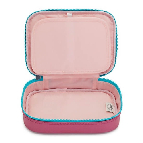 Kipling 100 Pens Metallic Case Pouches Pink | USA-63YARN