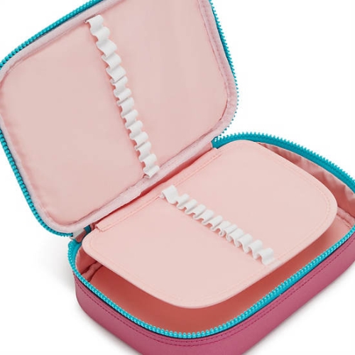 Kipling 100 Pens Metallic Case Pouches Pink | USA-63YARN