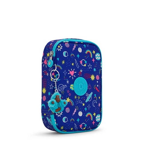 Kipling 100 Pens Printed Case Pouches Blue | USA-79PGCU