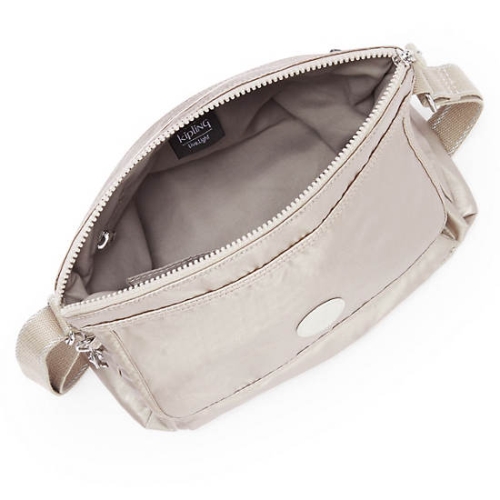 Kipling Aisling Metallic Crossbody Bags Silver | USA-41XYWR