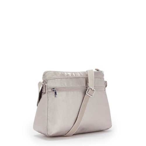 Kipling Aisling Metallic Crossbody Bags Silver | USA-41XYWR