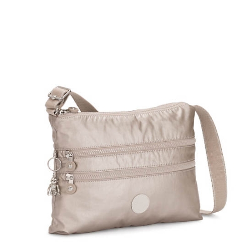 Kipling Alvar Metallic Crossbody Bags Silver | USA-67URBY