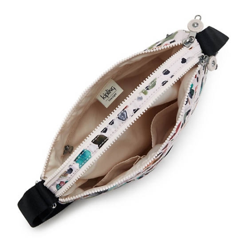 Kipling Alvar Printed Crossbody Bags White Multicolor | USA-60FCWI