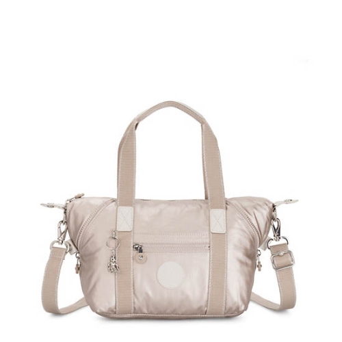 Kipling Art Mini Metallic Shoulder Bags Beige | USA-56YOBQ