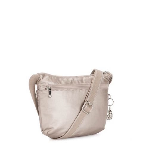 Kipling Arto Small Metallic Crossbody Bags Beige | USA-89BMRP