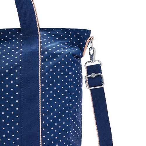 Kipling Asseni Printed Tote Bags Blue | USA-56NDVJ