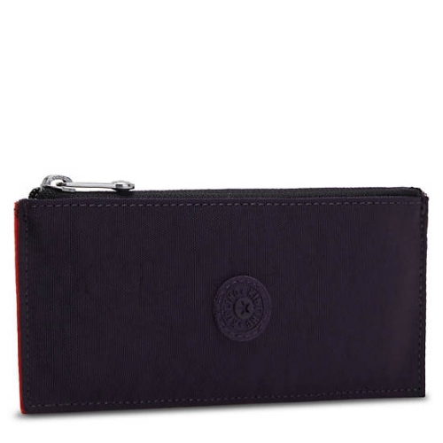 Kipling Brion Card Case Pouches Blue Red Silver | USA-89QTEF