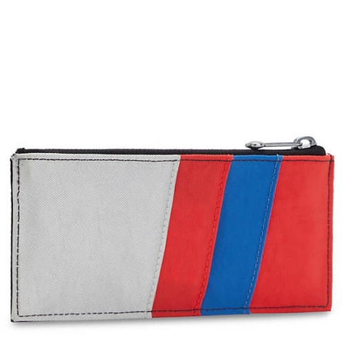 Kipling Brion Card Case Pouches Blue Red Silver | USA-89QTEF