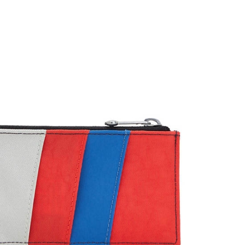 Kipling Brion Card Case Pouches Blue Red Silver | USA-89QTEF