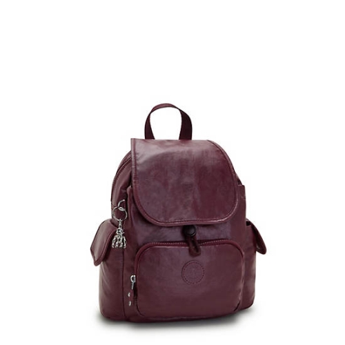 Kipling City Pack Mini Classic Metallic Backpacks Burgundy | USA-68KMBL