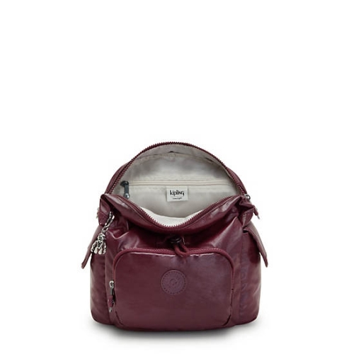 Kipling City Pack Mini Classic Metallic Backpacks Burgundy | USA-68KMBL