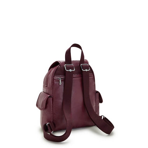 Kipling City Pack Mini Classic Metallic Backpacks Burgundy | USA-68KMBL