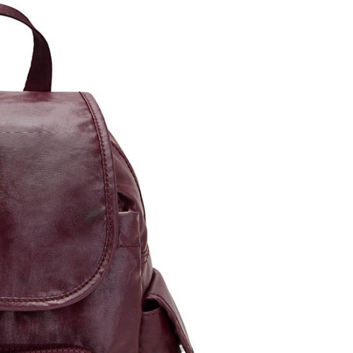 Kipling City Pack Mini Classic Metallic Backpacks Burgundy | USA-68KMBL