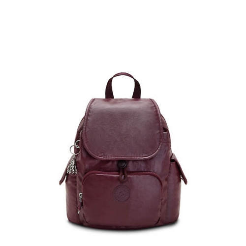 Kipling City Pack Mini Classic Metallic Backpacks Burgundy | USA-68KMBL