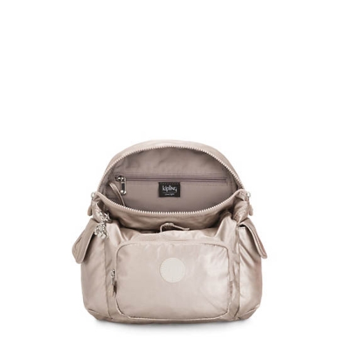 Kipling City Pack Mini Metallic Backpacks Beige | USA-63FJKE