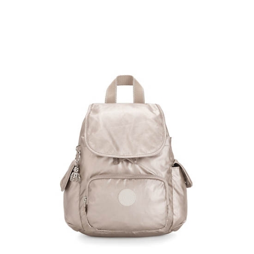 Kipling City Pack Mini Metallic Backpacks Beige | USA-63FJKE