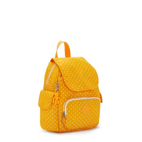 Kipling City Pack Mini Printed Backpacks Yellow | USA-10NRDJ