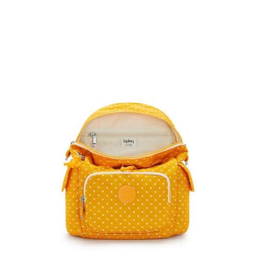 Kipling City Pack Mini Printed Backpacks Yellow | USA-10NRDJ