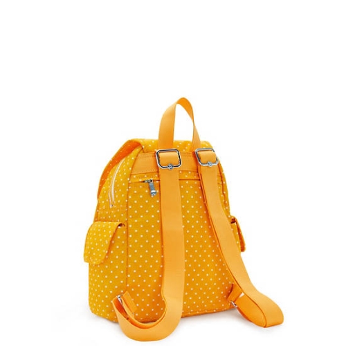 Kipling City Pack Mini Printed Backpacks Yellow | USA-10NRDJ