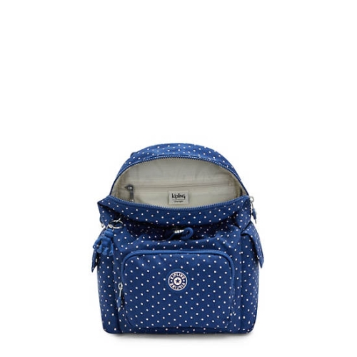 Kipling City Pack Mini Printed Backpacks Blue | USA-60YPAG