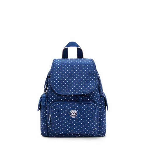 Kipling City Pack Mini Printed Backpacks Blue | USA-60YPAG