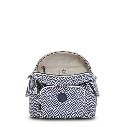 Kipling City Pack Mini Printed Backpacks White | USA-89ACUK