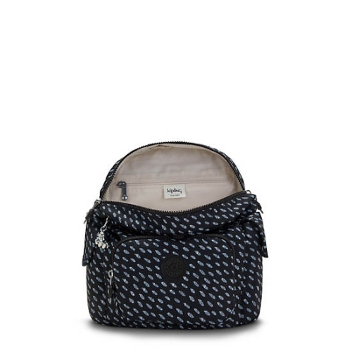 Kipling City Pack Mini Printed Backpacks Black | USA-91ERSA