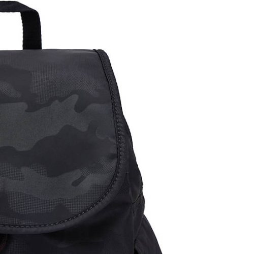 Kipling City Pack Small Classic Backpacks Black Camo | USA-93ERCH