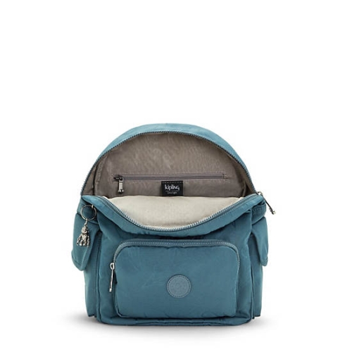 Kipling City Pack Small Classic Printed Backpacks Navy Grey | USA-63HCXU