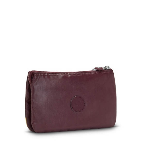 Kipling Creativity Extra Large Metallic Wristlet Pouches Burgundy | USA-17HEYS